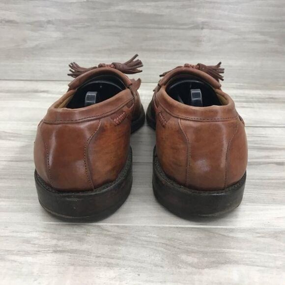 Allen Edmonds Loafers Mens 9B Cody Brown Leather tassel Woven Slip On Shoes main image 2